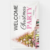 Welkom kerstboomfeest in Cute Pink Spandoek (Verticaal)
