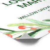 Welkom kerstfeest Holly Wreath Wedding Poster (Hoek)