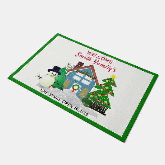 Welkom kerstfeest Snowman Deurmat (Schuin)