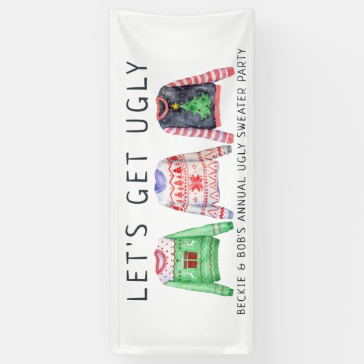 Welkom kerstfeestdag in Ugly Sweater Spandoek (Verticaal)