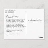 Welkom kerstfoto Faux Gold Script Holiday Briefkaart (Achterkant)