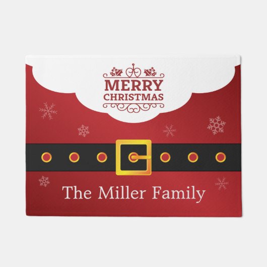 Welkom kerstkerststijlvolle Santa Suit Belt Deurmat (Voorkant)