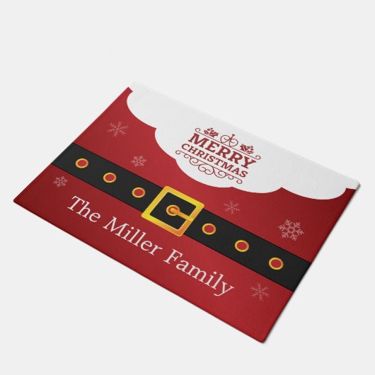 Welkom kerstkerststijlvolle Santa Suit Belt Deurmat (Schuin)