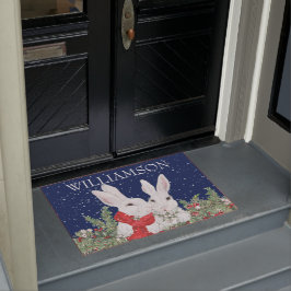 Welkom kerstkonijn Bunny Snow Deurmat