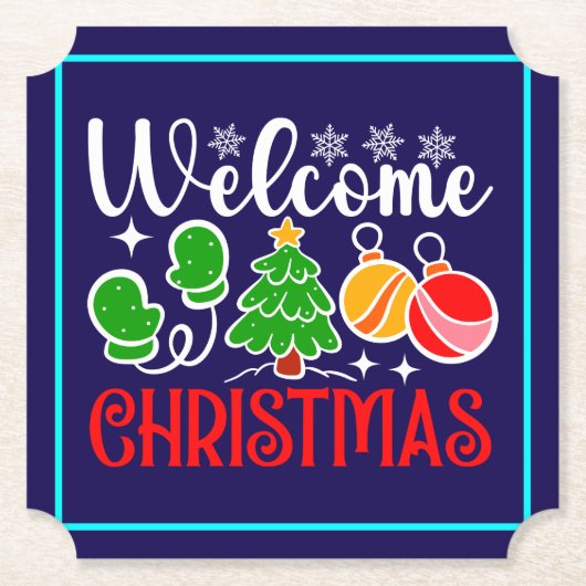 Welkom Kerstmis-63758 Kartonnen Onderzetters (Voorkant)