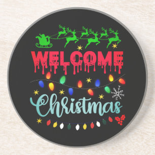 Welkom Kerstmis-81124 Zandsteen Onderzetter