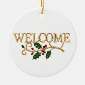 Welkom kerstmis keramisch ornament (Voorkant)