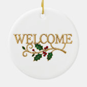 Welkom kerstmis keramisch ornament (Achterkant)