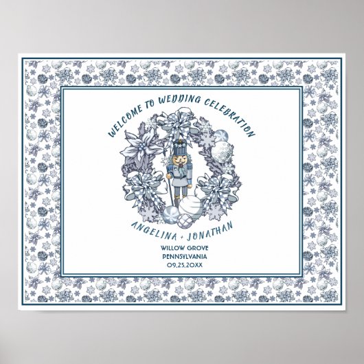 Welkom kerstNutkraker Wreath Weddenschap Poster (Voorkant)