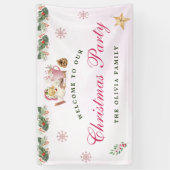 Welkom Kerstvakantie Banner Santa Cookies (Verticaal)