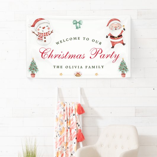 Welkom Kerstvakantie Banner Snowman (Insitu)