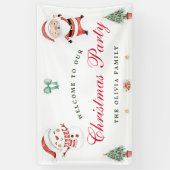 Welkom Kerstvakantie Banner Snowman (Verticaal)