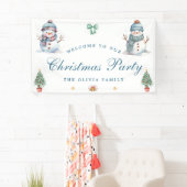 Welkom Kerstvakantie Banner Snowman (Insitu)