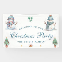 Welkom Kerstvakantie Banner Snowman