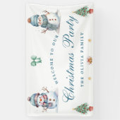 Welkom Kerstvakantie Banner Snowman (Verticaal)