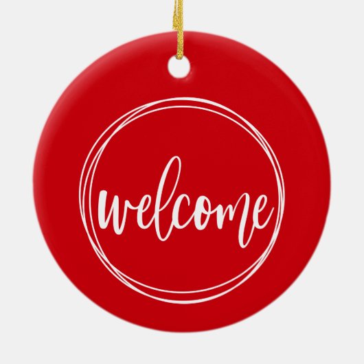 Welkom - Kerstversiering Keramisch Ornament (Achterkant)