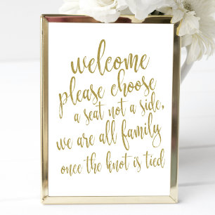 Welkom Kies een Stoel niet een Kant Gouden Glitter Poster