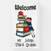 Welkom Kind en Boeken Spandoek (Verticaal)