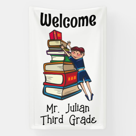 Welkom Kind en Boeken Spandoek (Verticaal)