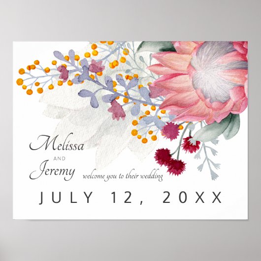Welkom King Protea Wedding Poster (Voorkant)