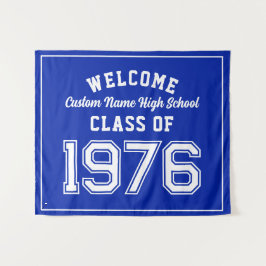 Welkom Klas van 1976, Blauwe Reünie Feestdecoratie Wandkleed