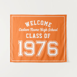 Welkom klas van 1976, Oranje reüniefeestdecoratie Wandkleed