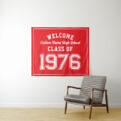 Welkom Klas van 1976, Rode Reüniefeestdecoratie Wandkleed (In Situ (horizontaal))