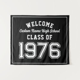 Welkom Klas van 1976, Zwarte Reünie Feestdecoratie Wandkleed