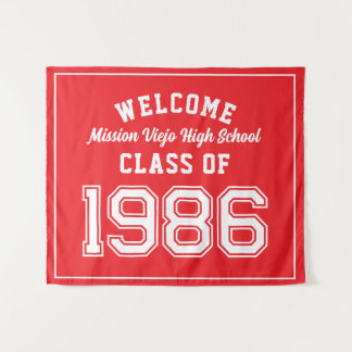Welkom Klas van 1986, Rode Reüniefeest Decoratie T Wandkleed