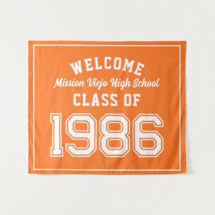 Welkom Klas van 1986, Sinaasappel Reünie Feest Dec Wandkleed