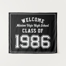 Welkom Klas van 1986, Zwarte Reünie Feestdecoratie Wandkleed
