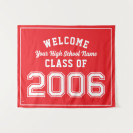Welkom klas van 2006, 20 jaar reünie decor wandkleed