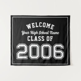 Welkom klas van 2006, 20 jaar reünie decor wandkleed