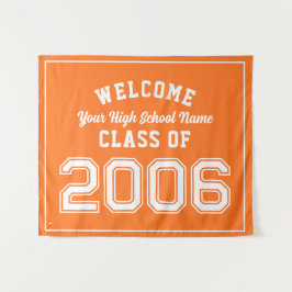 Welkom klas van 2006, 20 jaar reünie decor wandkleed