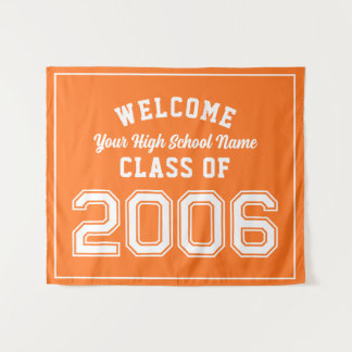 Welkom klas van 2006, 20 jaar reünie decor wandkleed