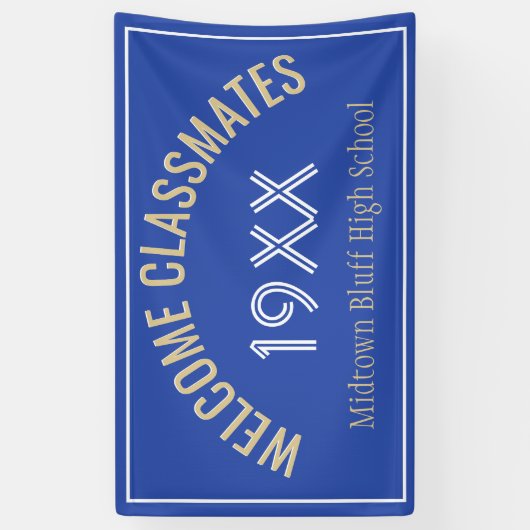 Welkom klasgenoten reunion banner (Verticaal)