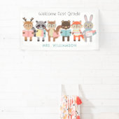 Welkom klasse teken schattige dieren spandoek (Insitu)