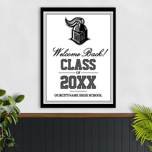 Welkom Klassereünie Schoolmascotte Poster