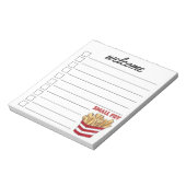 Welkom, klein, Frans frons, fodie Baby shower Notitieblok (Linkerzijde)