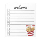 Welkom, klein, Frans frons, fodie Baby shower Notitieblok (Voorkant)