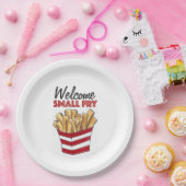 Welkom, klein, Frans frons, fodie Baby shower Papieren Bordje (Feest)
