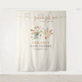 Welkom Klein Pompoen Rustiek Bloemen Baby shower Wandkleed (Voorkant)