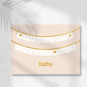 Welkom Kleine Baby Congratulatiekaart Folie Wenskaart