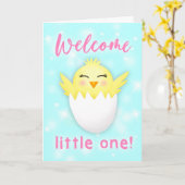 Welkom Kleine Baby Kaart (Gele Bloem)
