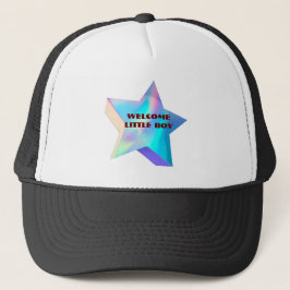 Welkom kleine Baby Shower Aangepaste tekst afbeeld Trucker Pet