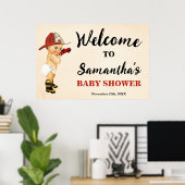 Welkom Kleine Brandweerman Baby Shower Poster (Thuiskantoor)