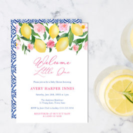 Welkom Kleine Capri Citroen Meisje Baby Shower Kaart
