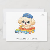 Welkom Kleine Chibi Toy Poodle Doop Uitnodiging (Voorkant)