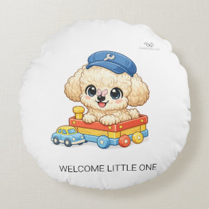 Welkom Kleine Chibi Toy Poodle Ronde Kussen