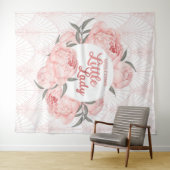 Welkom Kleine Dame Blush Roze Pioen Wandkleed (In Situ (horizontaal))